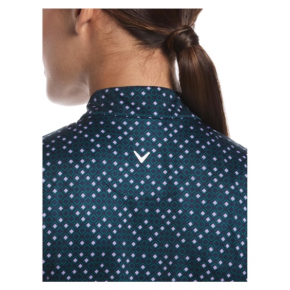 Callaway Sleeveless Framing Geo Print 1/4-Zip dámské polo, peacoat