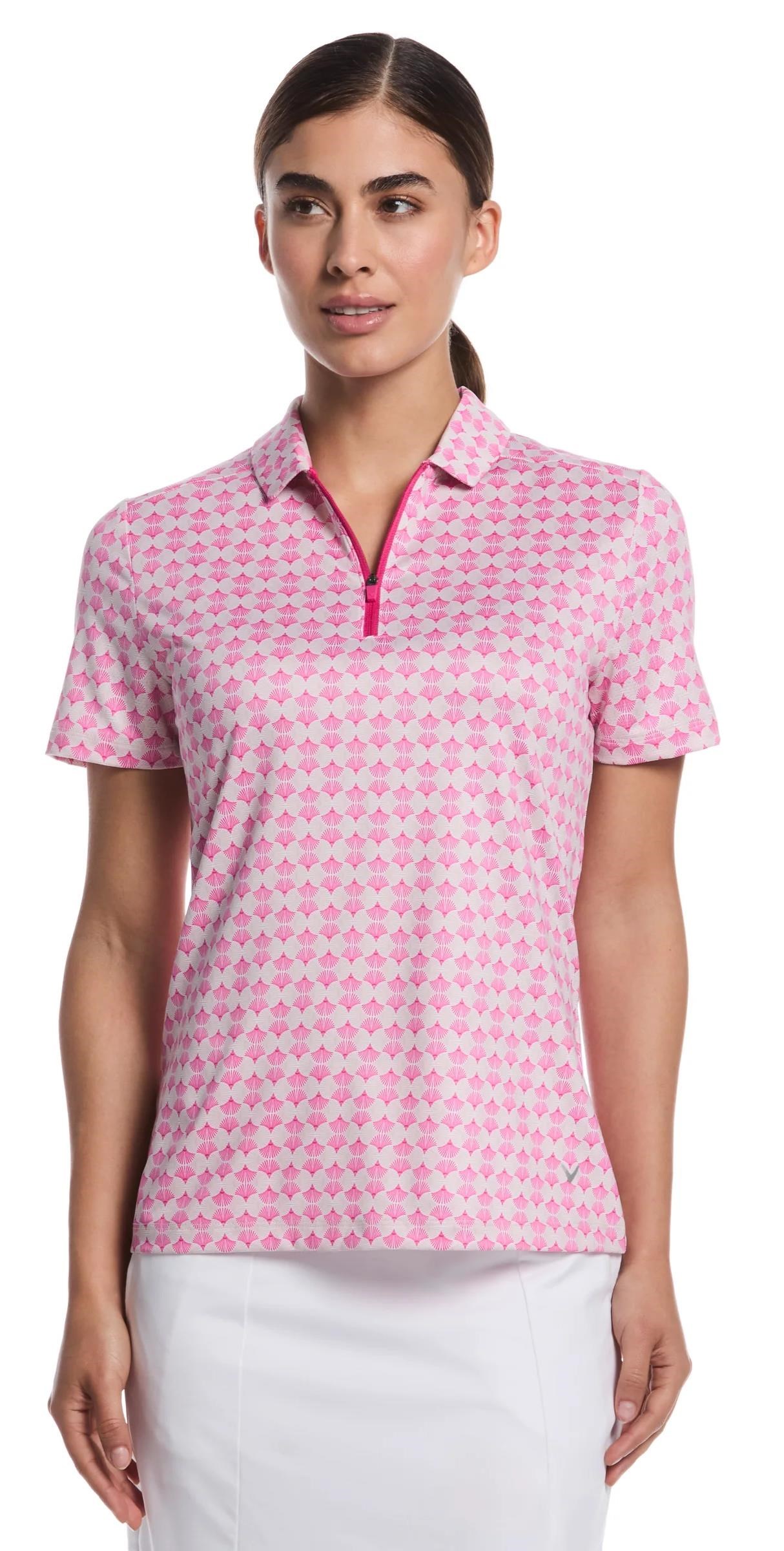 Callaway Deco Geo Print Mesh dámské polo, fuchsia purple