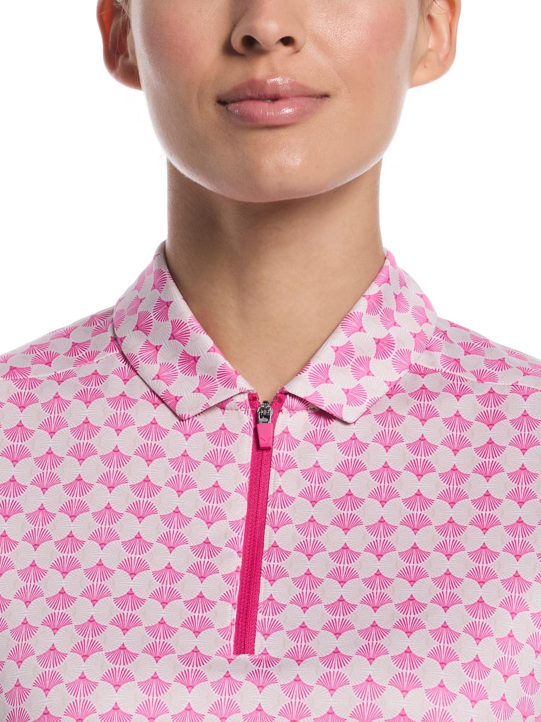 Callaway Deco Geo Print Mesh dámské polo, fuchsia purple