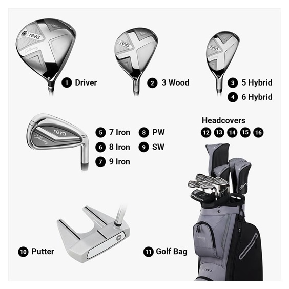 Callaway REVA 11PC Black dámský golfový set, +1"