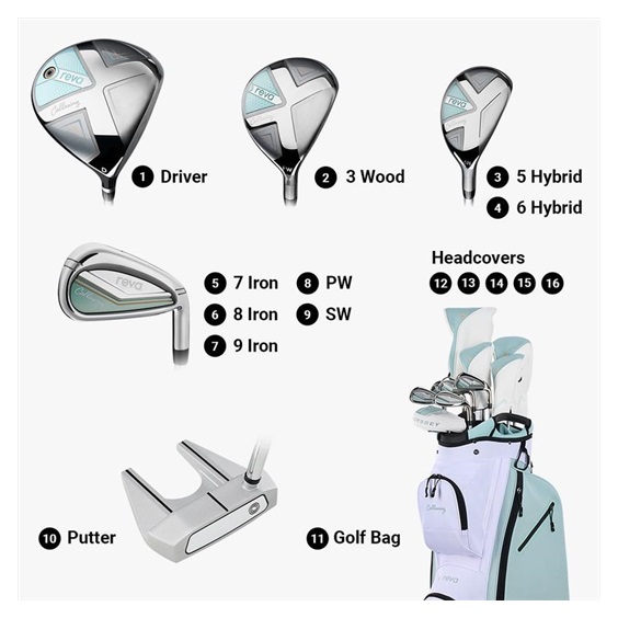Callaway REVA 11PC Peach/surf dámský golfový set