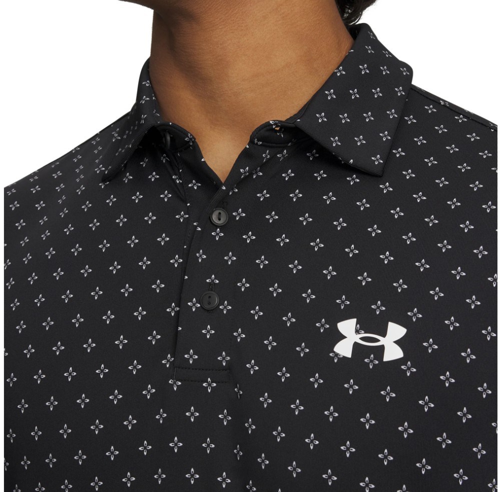 Under Armour Playoff 3.0 Printed pánské polo, černo/bílé