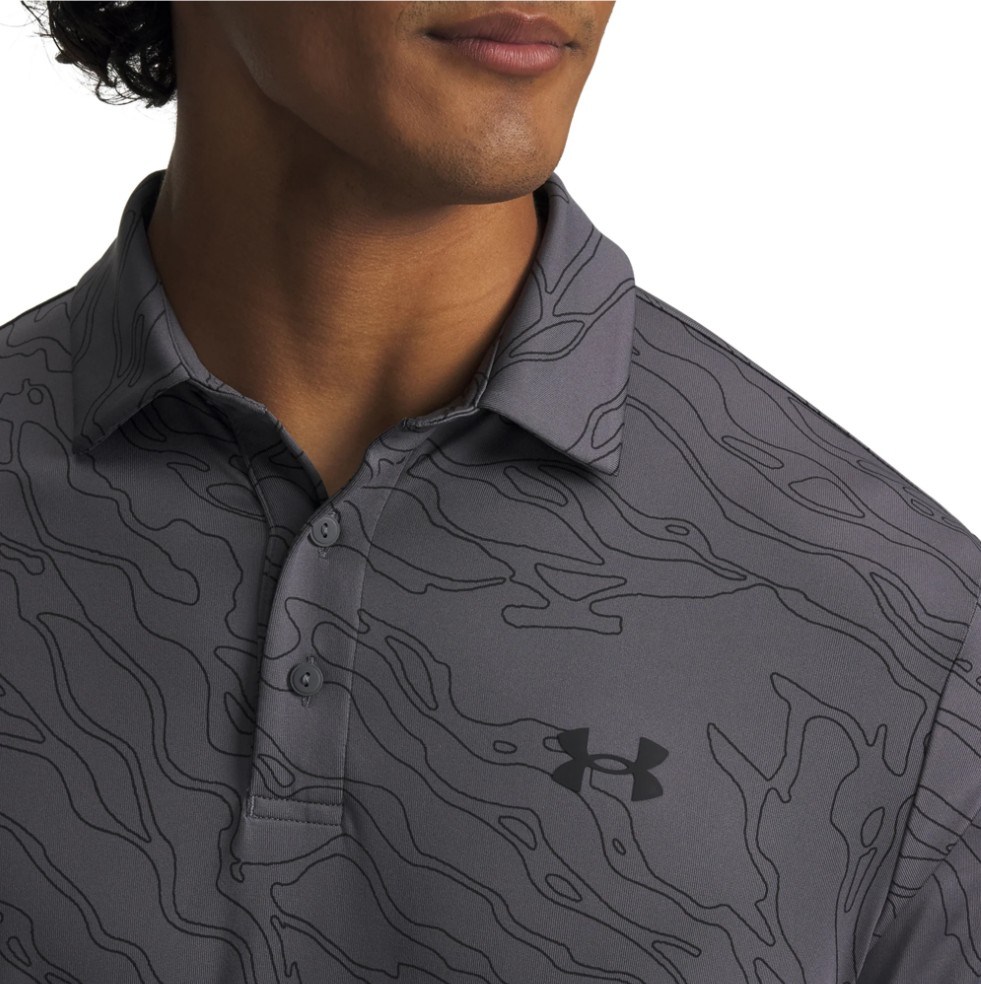 Under Armour Playoff 3.0 Printed pánské polo, castlerock/black