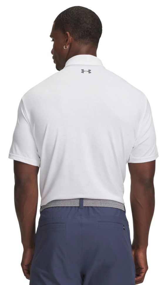 Under Armour Playoff 3.0 Printed pánské polo, white/distant grey
