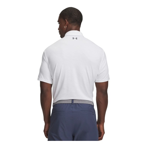 Under Armour Playoff 3.0 Printed pánské polo, white/distant grey