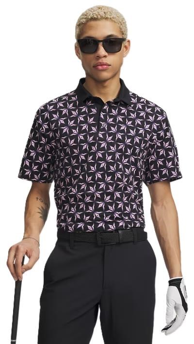Under Armour ArmourDry Printed pánské polo, black/posh pink/white