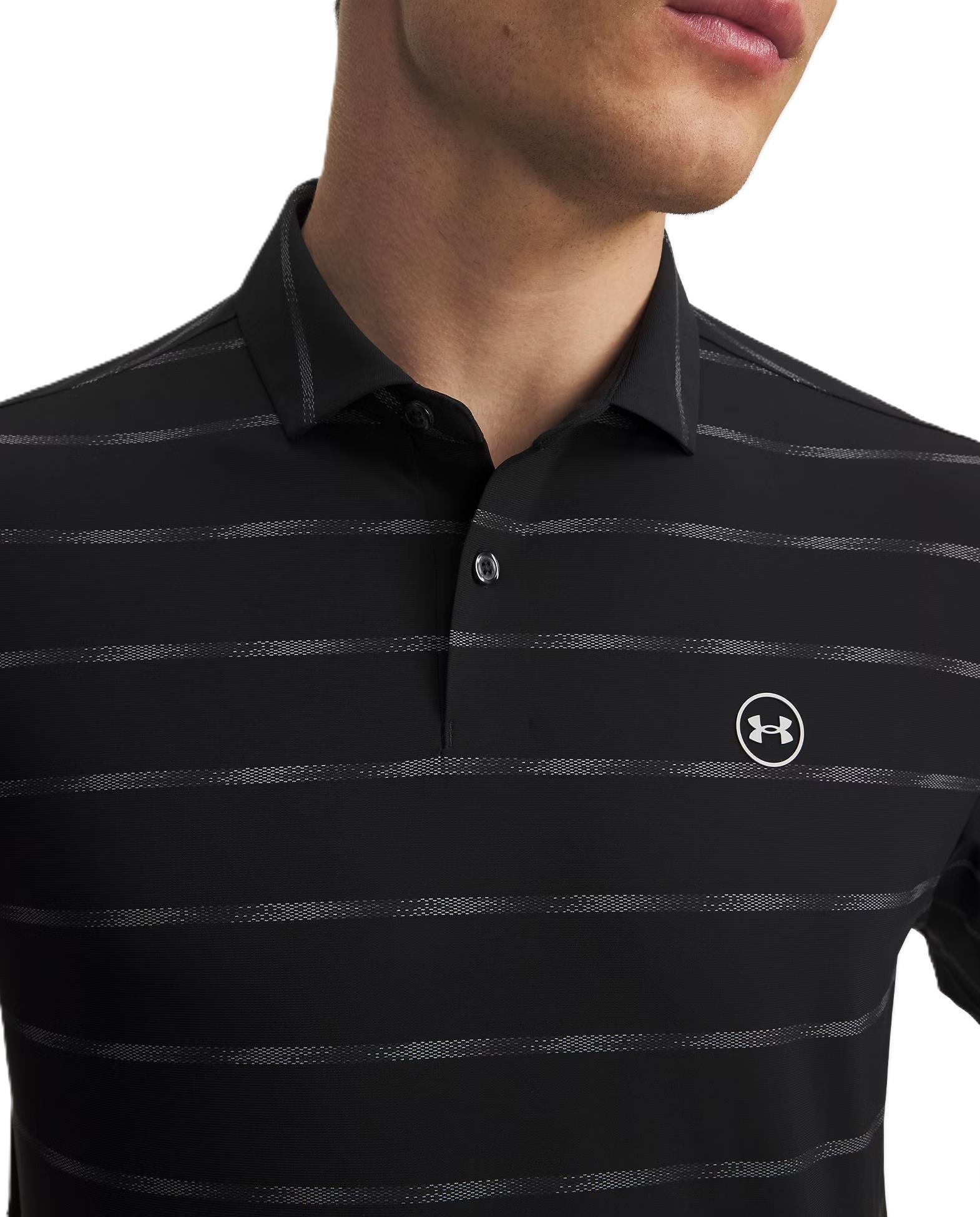 Under Armour Drive Chill Printed pánské polo, black/castlerock/halo gray