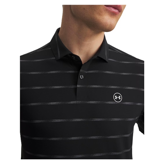 Under Armour Drive Chill Printed pánské polo, black/castlerock/halo gray
