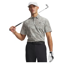 Under Armour Drive Chill Printed pánské polo, titanium/clay green/black