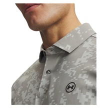 Under Armour Drive Chill Printed pánské polo, titanium/clay green/black