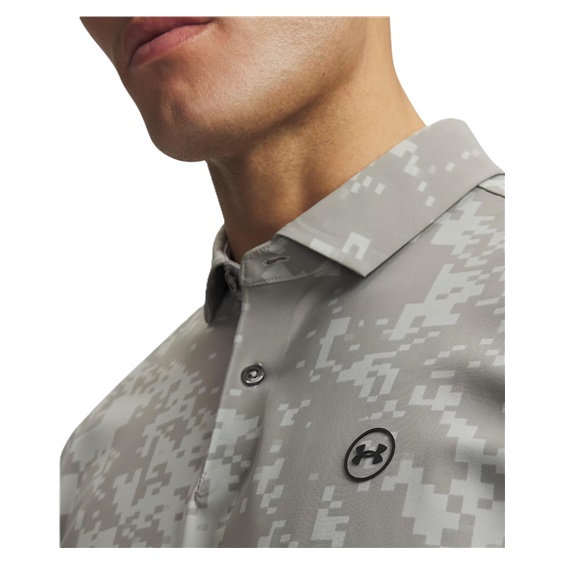 Under Armour Drive Chill Printed pánské polo, titanium/clay green/black