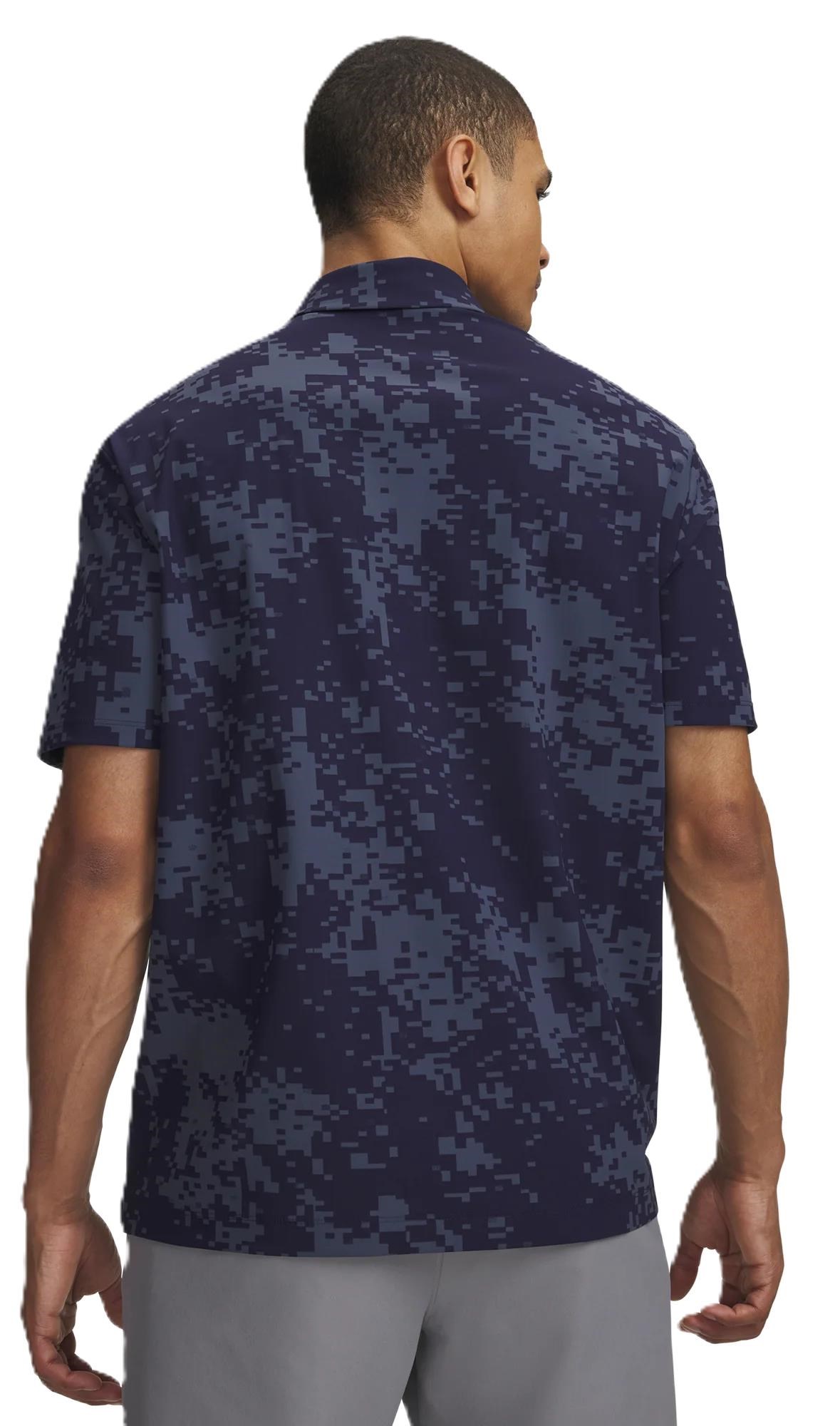 Under Armour Drive Chill Printed pánské polo, midnight navy/halo grey