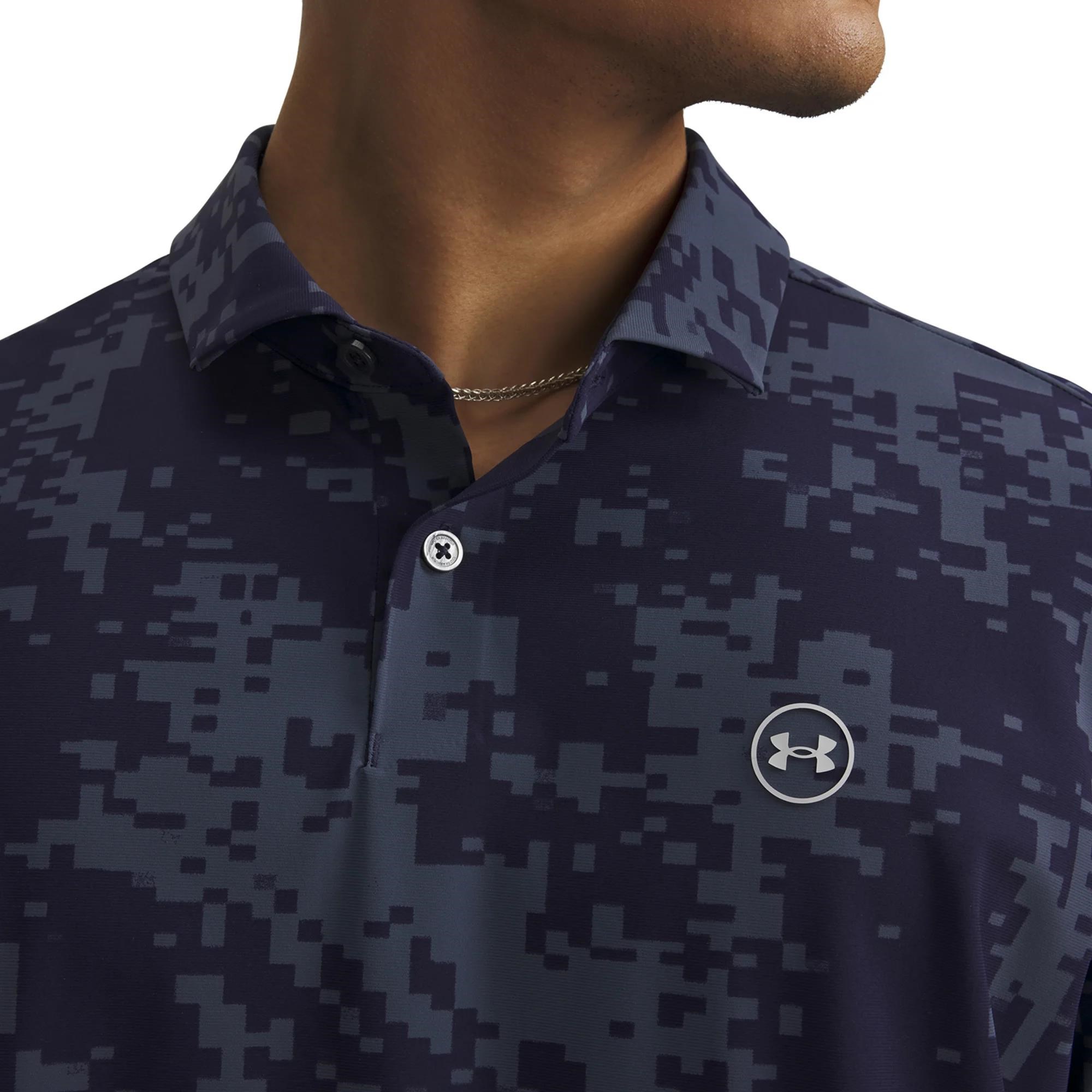 Under Armour Drive Chill Printed pánské polo, midnight navy/halo grey