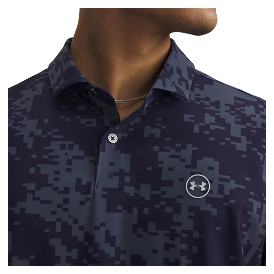Under Armour Drive Chill Printed pánské polo, midnight navy/halo grey