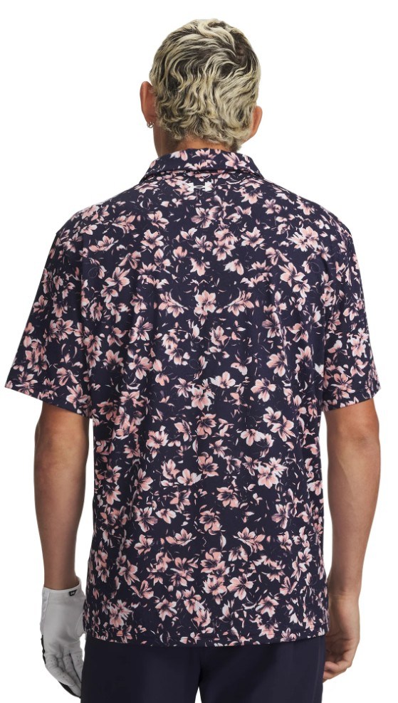 Under Armour Matchplay Printed pánské polo, midnight navy/posh pink