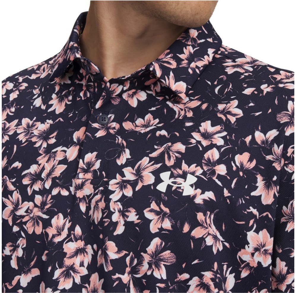 Under Armour Matchplay Printed pánské polo, midnight navy/posh pink