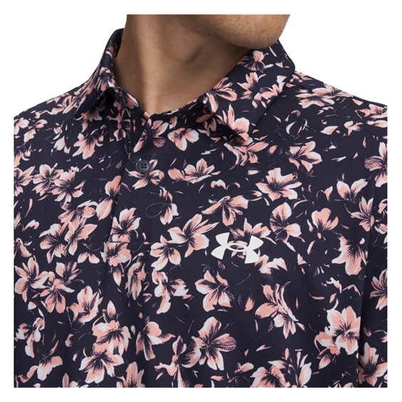 Under Armour Matchplay Printed pánské polo, midnight navy/posh pink
