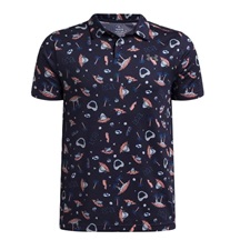 Under Armour Matchplay Printed dětské polo, midnight navy/posh pink/castlerock