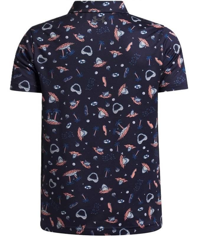 Under Armour Matchplay Printed dětské polo, midnight navy/posh pink/castlerock