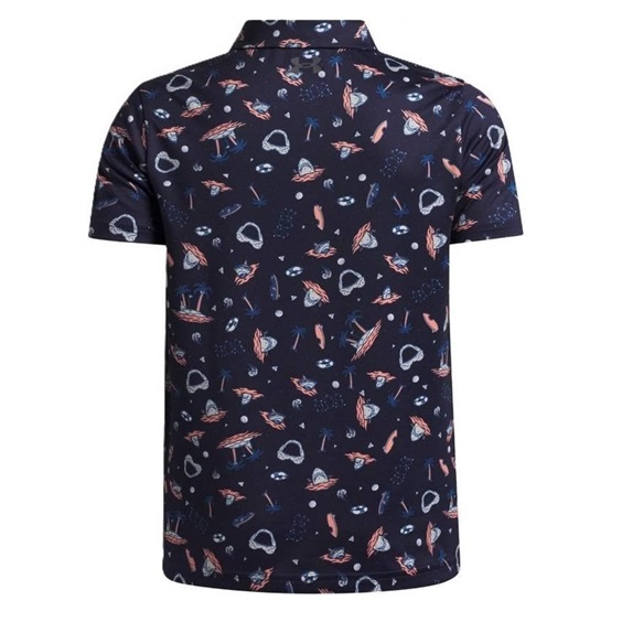 Under Armour Matchplay Printed dětské polo, midnight navy/posh pink/castlerock