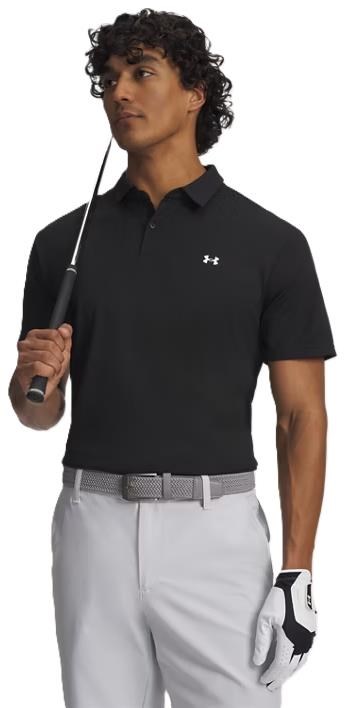 Under Armour Tee To Green Pique pánské polo, černo/bílé