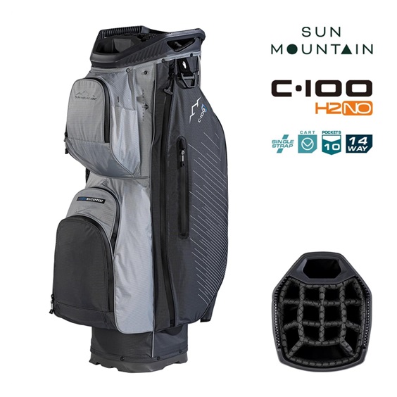 Sun Mountain H2NO C100 Waterproof cart bag 14 WAY, steel/cadet