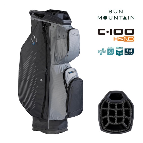 Sun Mountain H2NO C100 Waterproof cart bag 14 WAY, steel/cadet