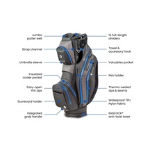 Motocaddy NEW Dry-Series cart bag, černo/modrý