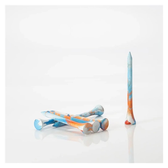 Pride Sports Special Edition Paint Splatter Tees dřevěná týčka, 69mm, 45ks, modro/oranžová