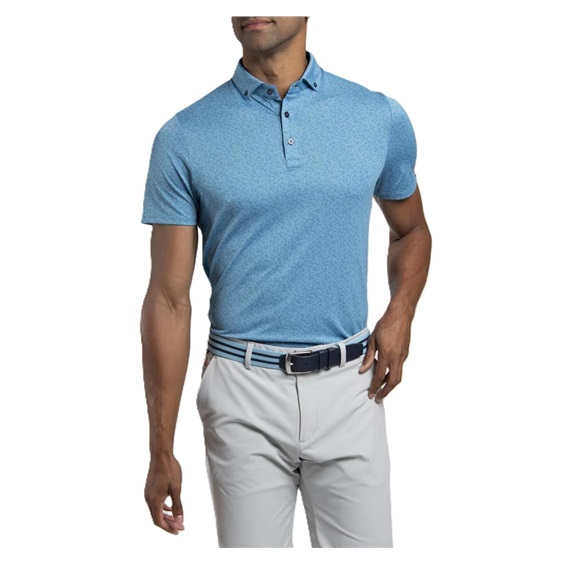KJUS Lance Printed pánské polo, atlas blue