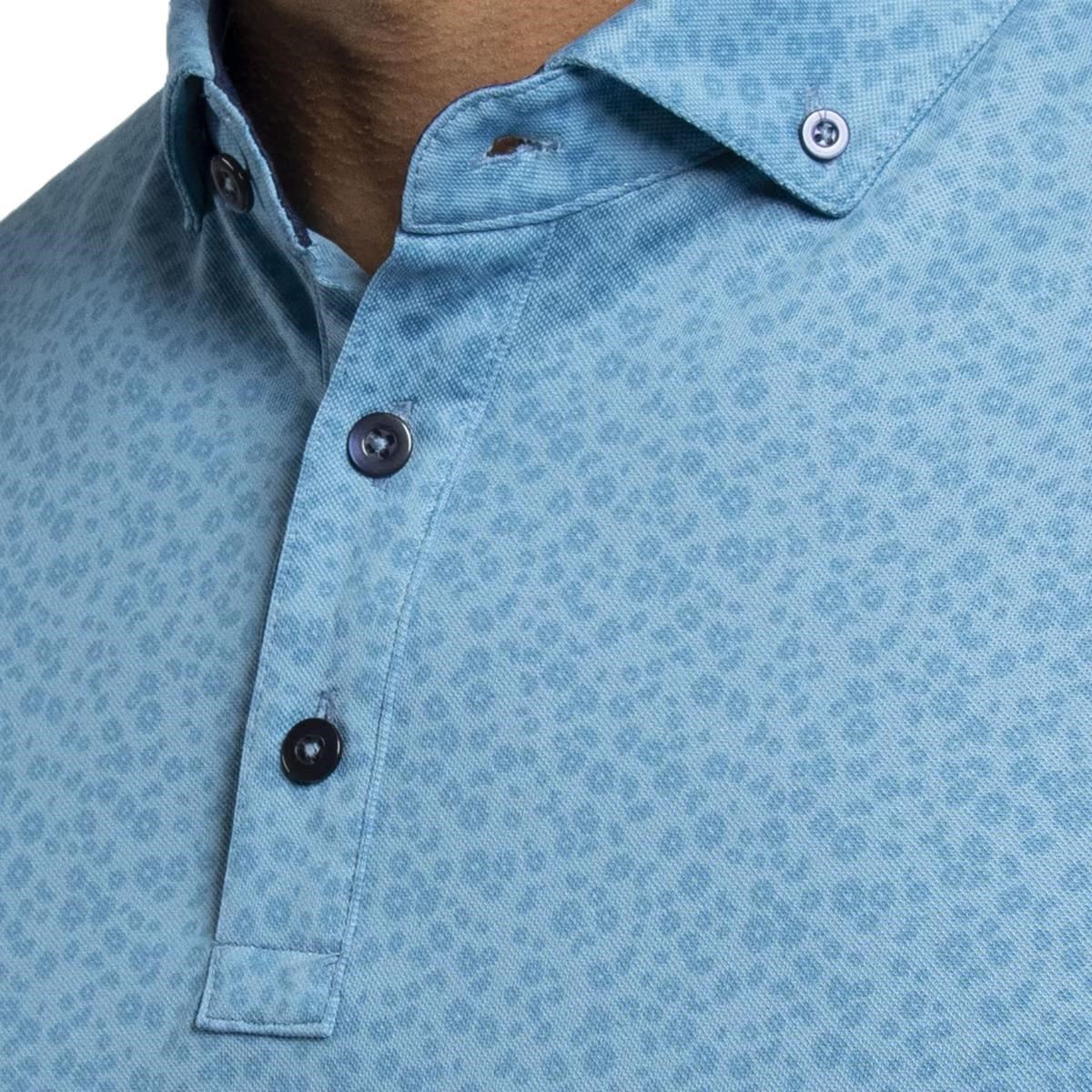 KJUS Lance Printed pánské polo, atlas blue