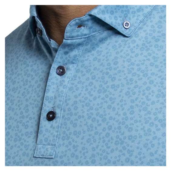 KJUS Lance Printed pánské polo, atlas blue