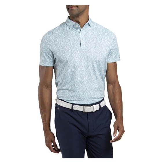 KJUS Lance Printed pánské polo, riverbank/white