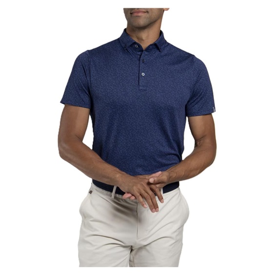 KJUS Lance Printed pánské polo, atlanta blue