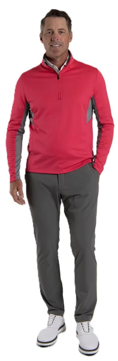 KJUS Hydraulic Midlayer Half-Zip pánská mikina, rhubarb/pewter