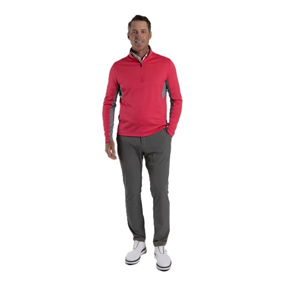 KJUS Hydraulic Midlayer Half-Zip pánská mikina, rhubarb/pewter