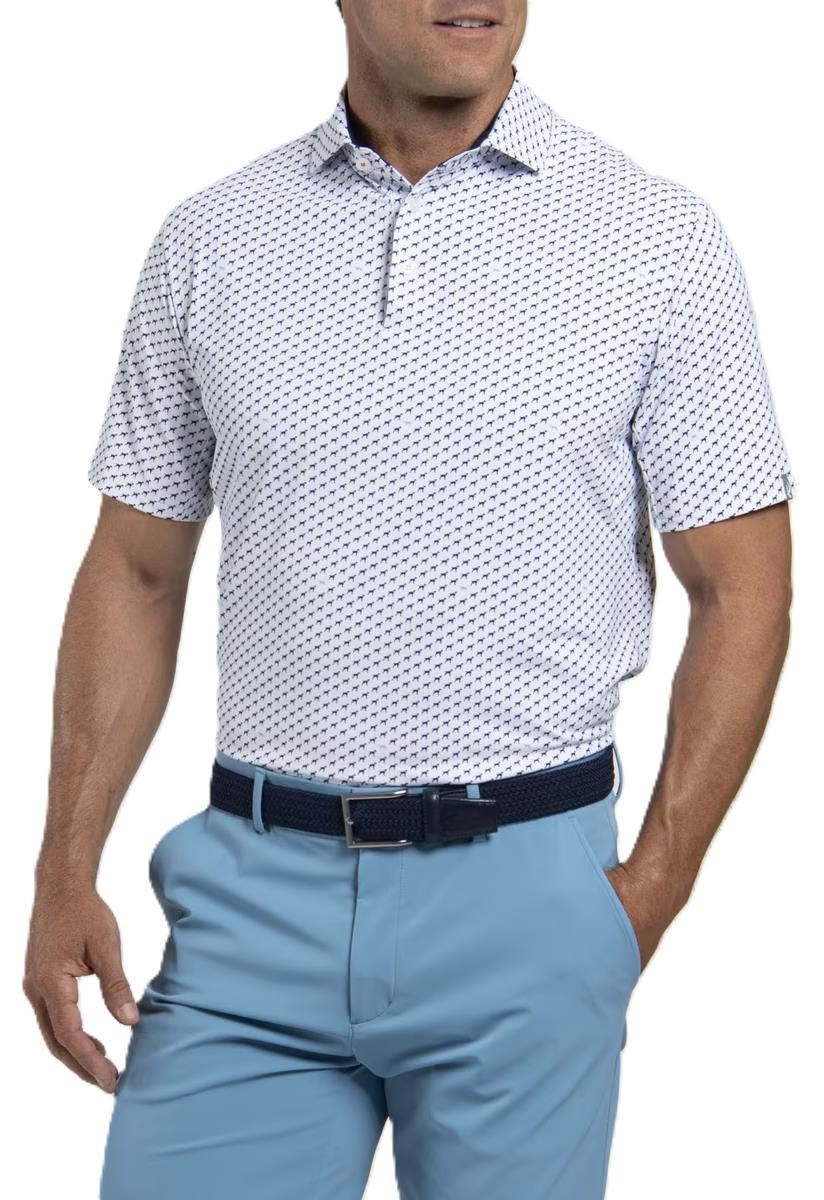 KJUS Golfer pánské polo, white/atlanta blue