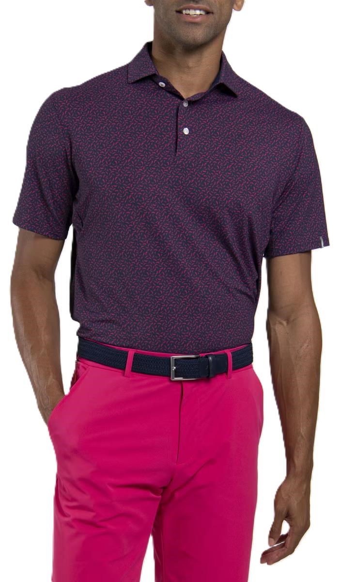 KJUS Golfer pánské polo, rhubarb/atlanta blue