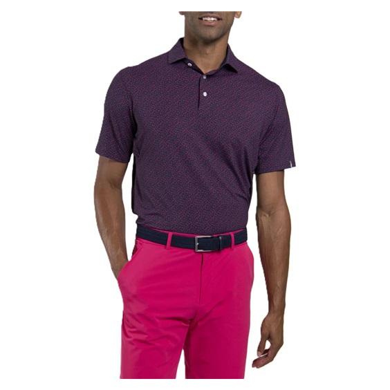 KJUS Golfer pánské polo, rhubarb/atlanta blue