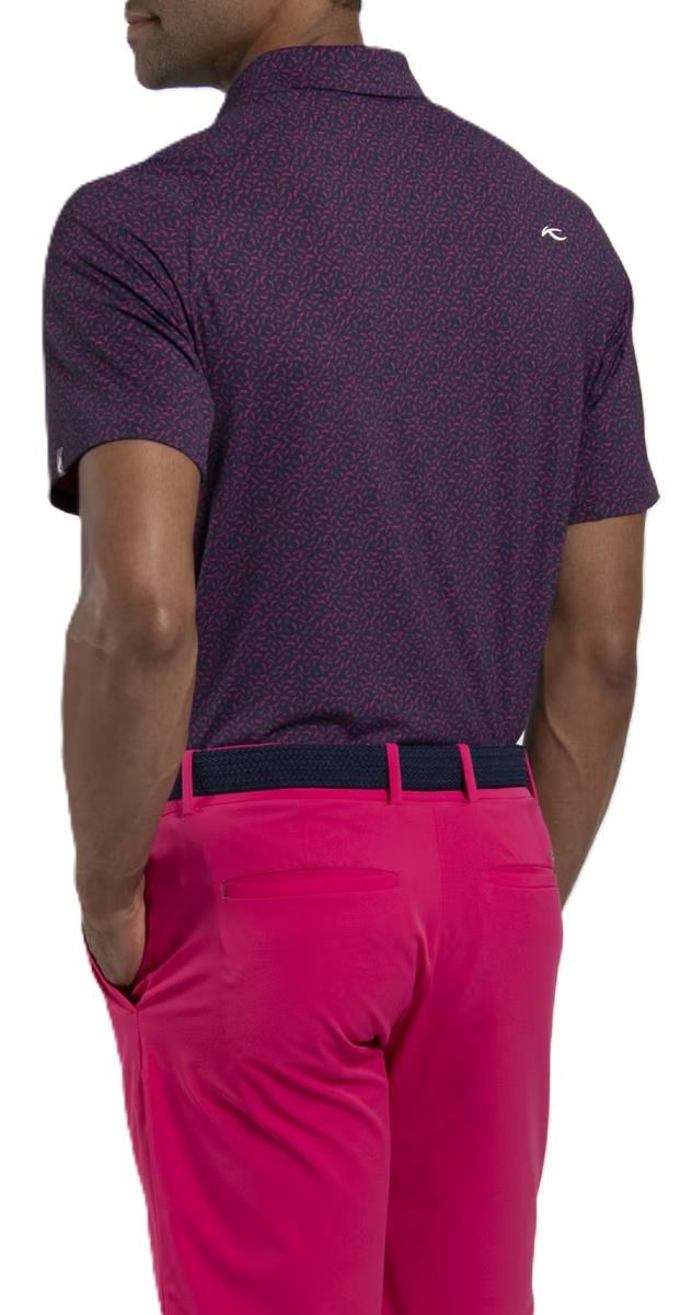 KJUS Golfer pánské polo, rhubarb/atlanta blue