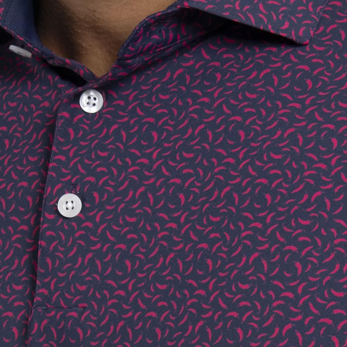 KJUS Golfer pánské polo, rhubarb/atlanta blue
