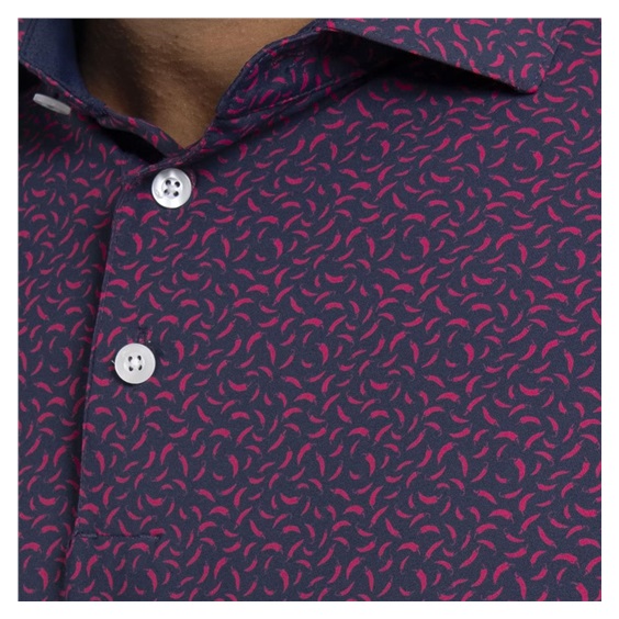 KJUS Golfer pánské polo, rhubarb/atlanta blue