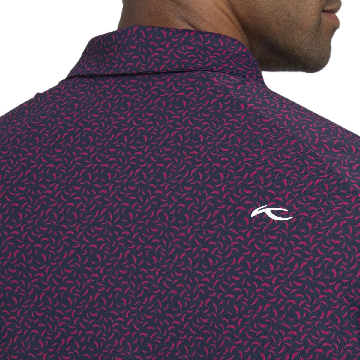 KJUS Golfer pánské polo, rhubarb/atlanta blue