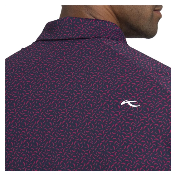 KJUS Golfer pánské polo, rhubarb/atlanta blue