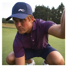 KJUS Golfer pánské polo, rhubarb/atlanta blue