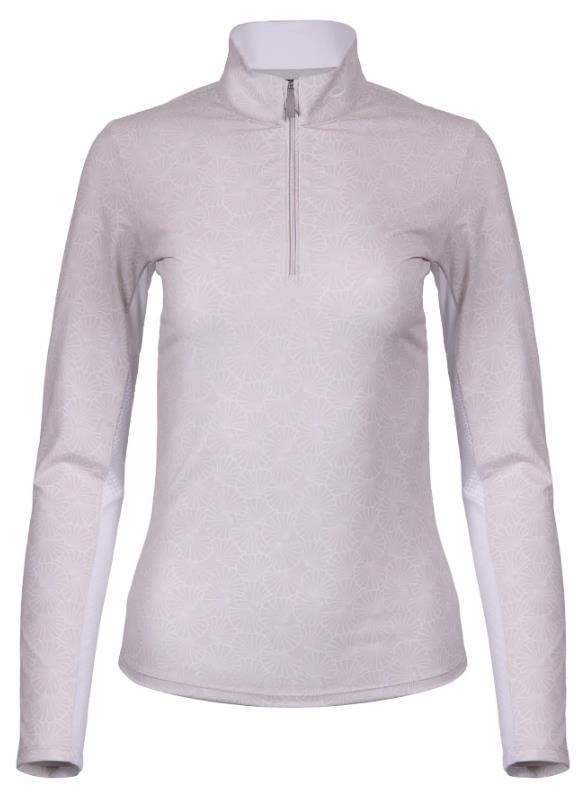 KJUS Sunshine Printed Half-Zip dámská mikina, oyster/white