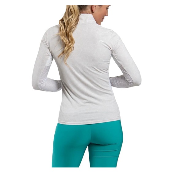KJUS Sunshine Printed Half-Zip dámská mikina, oyster/white