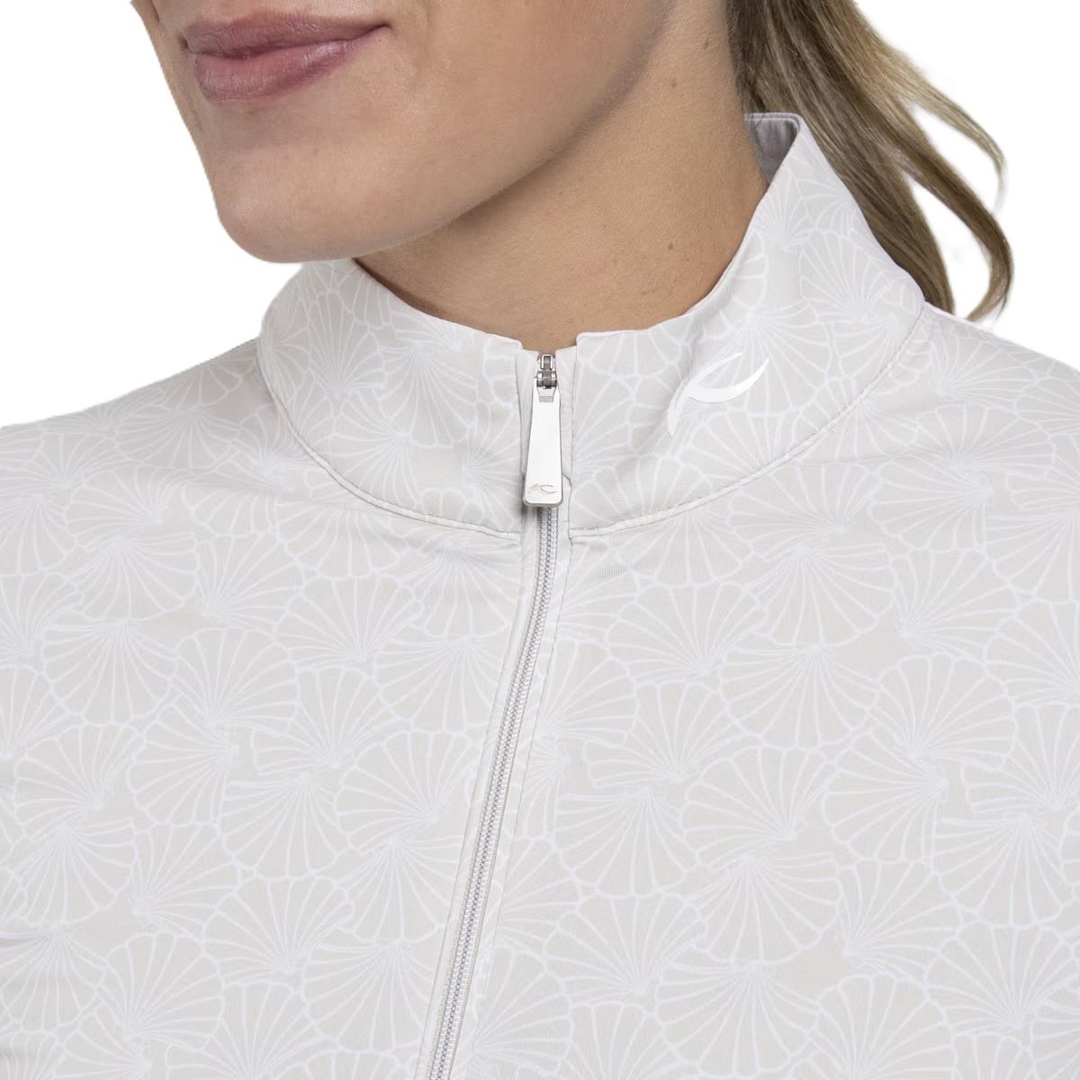 KJUS Sunshine Printed Half-Zip dámská mikina, oyster/white