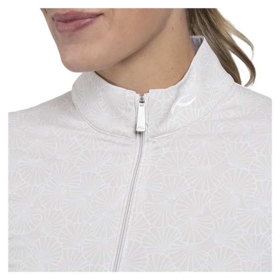 KJUS Sunshine Printed Half-Zip dámská mikina, oyster/white