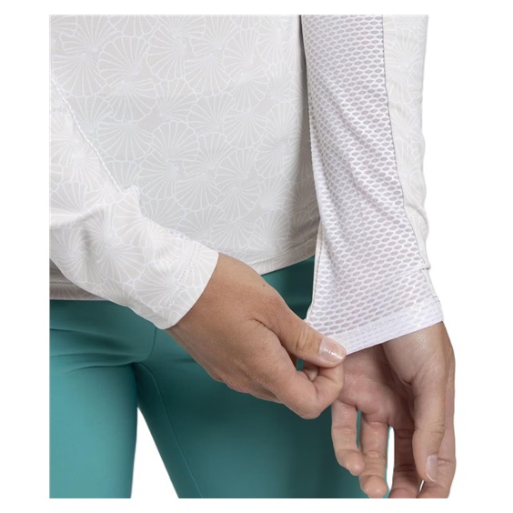KJUS Sunshine Printed Half-Zip dámská mikina, oyster/white